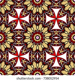 Art deco seamless pattern with abstract flowers. seamless vector illustration