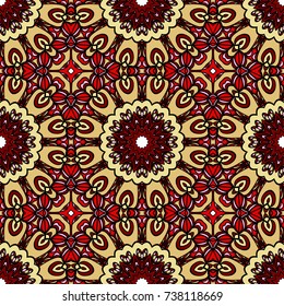 Art deco seamless pattern with abstract flowers. seamless vector illustration