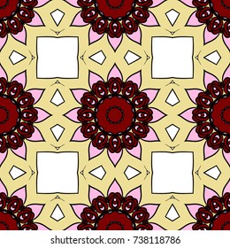 Art deco seamless pattern with abstract flowers. seamless vector illustration