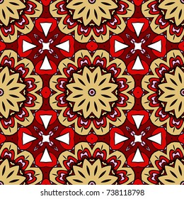 Art deco seamless pattern with abstract flowers. seamless vector illustration