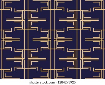 Art deco seamless pattern. Background with a pattern of lines, style 1920s, 1930s. Vector illustration