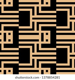Art Deco seamless pattern, black and golden geometric background.High-resolution seamless texture