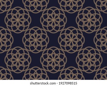 Patrón Art Decó sin inconvenientes. Ornamento retro geométrico clásico en oro y negro al estilo de los años 1920-1930. Decoración para impresiones, carteles y decoración interior. Ilustración del vector