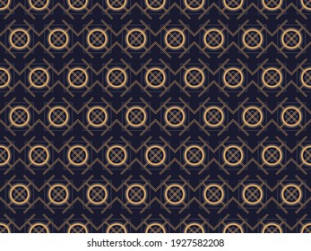 Patrón Art Decó sin inconvenientes. Ornamento retro geométrico clásico en oro y negro al estilo de los años 1920-1930. Decoración para impresiones, carteles y decoración interior. Ilustración del vector