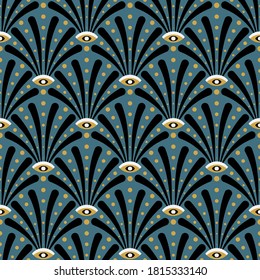 Art deco seamless pattern design with art noveau elements