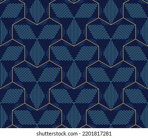 Art deco seamless pattern design with art noveau elements