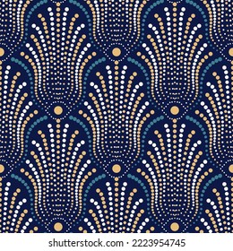 Art deco seamless pattern design with art noveau elements