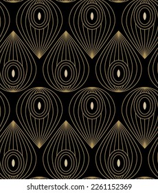 Art deco seamless pattern design with art noveau elements