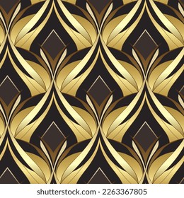 Art deco seamless pattern design with art noveau elements.