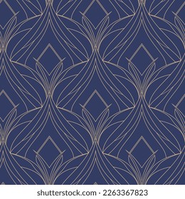 Art deco seamless pattern design with art noveau elements.