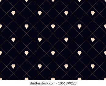 Art deco seamless pattern with diamonds. Style 1920s, 1930s. Vector illustration