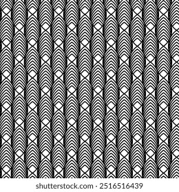 Art Deco Seamless Pattern With A Fish Scale Texture
