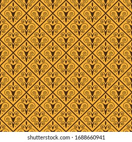 Art deco seamless pattern floral ornament vector background texture