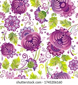 El diseño Art Deco es impecable con flores. Flourish azulejos de fondo retro retro colorido. Elegancia de ilustración vectorial floral para su diseño. Bonito tapiz étnico de estilo vintage