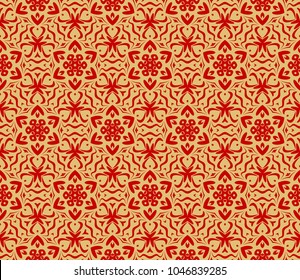 Art Deco seamless pattern with geometric ornament. Vector illustration. For design