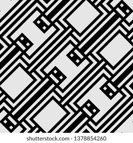 Art Deco seamless pattern, geometric background.High-resolution seamless texture black and white