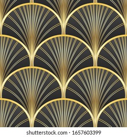 Art Deco Seamless Pattern. Geometric decorative texture. Vector illustration.