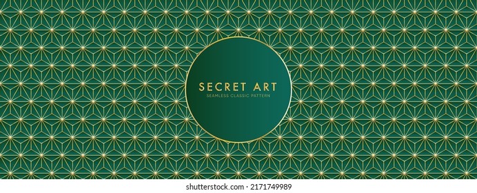 Art deco seamless pattern in geometric bohemian elegant style for background. Gold classic vector creative motif. 60s decorative ornament.