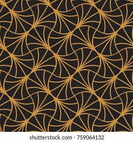Art Deco Seamless Pattern. Geometric Floral decorative texture. Vector Leaves stylish background.