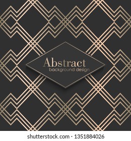 Art deco seamless pattern with gold elements