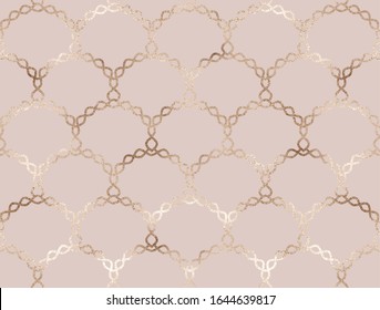 Art deco seamless pattern with gold wreath tiles.