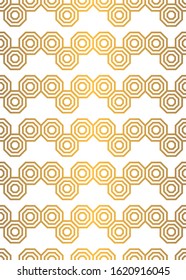 Art Deco Seamless Pattern. Golden luxury vintage background. Fan scales ornaments. Geometric decorative retro papers. Vector 1920s design. Vintage illustration.