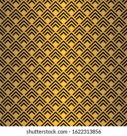 Art Deco Seamless Pattern. Golden luxury vintage background. Fan scales ornaments. Geometric decorative retro papers. Vector 1920s design. Vintage illustration.
