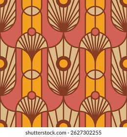 Ilustração de padrão contínuo Art Deco