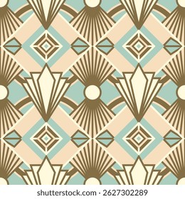 Ilustração de padrão contínuo Art Deco