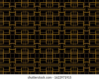 Art deco seamless pattern. Linear geometric art of the 20s in retro style. Vector illustration