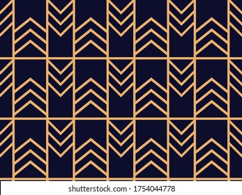 Art deco seamless pattern. Linear geometric art of the 20s in retro style. Vector illustration