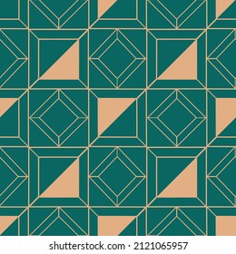 Patrón Art Decó sin inconvenientes. Papel mural geométrico de lujo, elegante ornamento retro clásico. Resumen de vectores