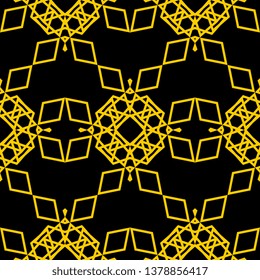 Art Deco Seamless pattern. Modern stylish texture. Repeating geometric tiles yellow black