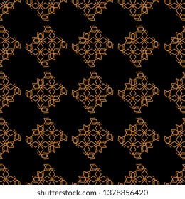 Art Deco Seamless pattern. Modern stylish texture. Repeating geometric tiles orange black
