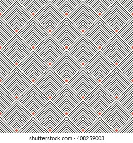Art deco seamless pattern. Modern stylish texture. Regularly repeating geometrical ornament with thin corner lines, rhombuses. Vector abstract seamless background 