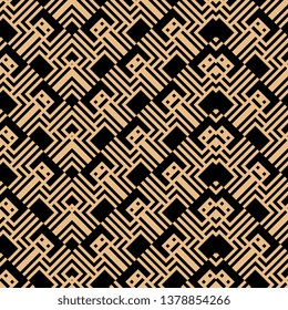 Art Deco seamless pattern, orange black geometric background.High-resolution seamless texture
