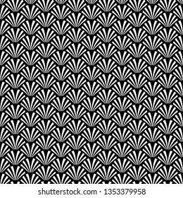 Art Deco Seamless Pattern - Repeating pattern design with art deco motif in black and white