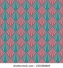 Art Deco Seamless Pattern - Repeating pattern design with art deco motif in vintage colors