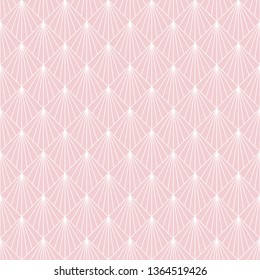 Art Deco Seamless Pattern - Repeating pattern design with art deco motif in pink and white