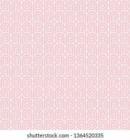 Art Deco Seamless Pattern - Repeating pattern design with art deco motif in pink and white