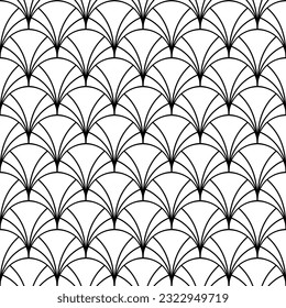 Art deco nahtloses Muster. Wiederholung abstrakter geometrischer Hintergrund. Modernes Geometriegitter. Wiederholte elegante Blumengrafik. Gingko Blumen Trellis. Feathers Design Drucke. Vektorgrafik