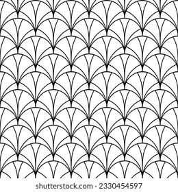 Art deco nahtloses Muster. Wiederholung abstrakter geometrischer Hintergrund. Modernes Geometriegitter. Wiederholte elegante Blumengrafik. Gingko Blumen Trellis. Feathers Design Drucke. Vektorgrafik