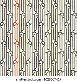 Art deco seamless pattern in retro colors. Vector illustration vintage design. Abstract seamless geometric pattern with stripes