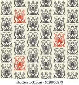 Art deco seamless pattern in retro colors. Vector illustration vintage design in style of 1920s. Abstract seamless retro pattern.