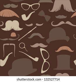 Art Deco seamless pattern in retro style, vector illustration warm brown range