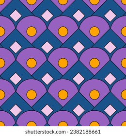 Art deco Nahtlose Muster. Retro Linie Kunsttextur. Vektorgrafik auf stylischem geometrischem Hintergrund