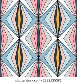 Patrón Art Decó Seamless. Textura de arte de línea retro. Ilustración vectorial del fondo geométrico elegante