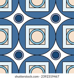 Art deco Seamless Pattern. Retro line art texture. Vector Illustration of Stylish Geometric Background