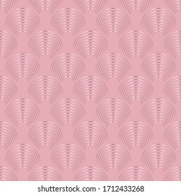 Art deco seamless pattern with rose gold pink gradient texture geometric shapes. Abstract fashion background. Tiles geometric art deco lines vector seamless pattern in pink gold nude rose colors.