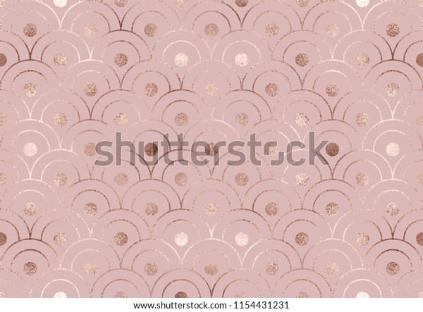 Art Deco Seamless Pattern Rose Gold Stock Vector Royalty
